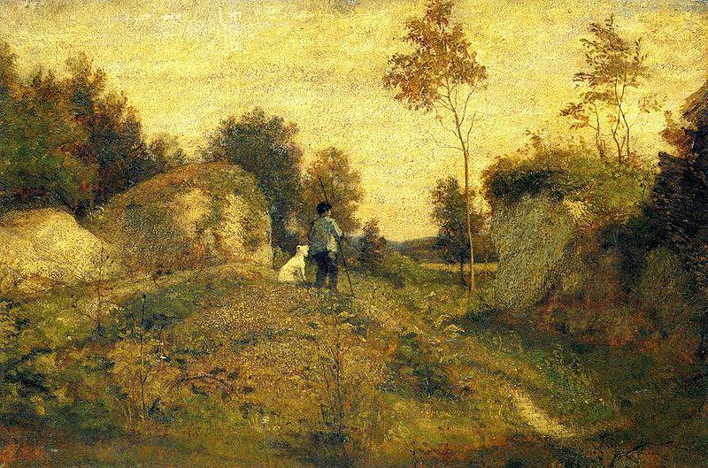 William Morris Hunt A landscape painting simply entitled Landscape oil painting picture